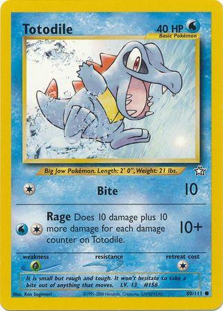 Totodile 80/111 Unlimited [Vintage: Neo Genesis] Pokemon Single Pokémon
