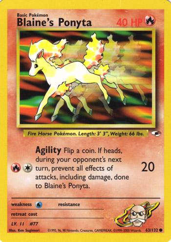 Blaine's Ponyta (63/132) Unlimited [Vintage: Gym Heroes] Pokemon Single Pokémon