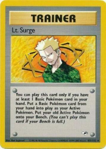 Lt. Surge 101/132 Unlimited [Vintage: Gym Heroes] Pokemon Single Pokémon