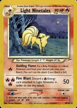 Light Ninetales 50/105 Unlimited [Vintage: Neo Destiny] Pokemon Single Pokémon