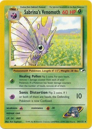 Sabrina's Venomoth 34/132 Unlimited [Vintage: Gym Heroes] Pokemon Single Pokémon