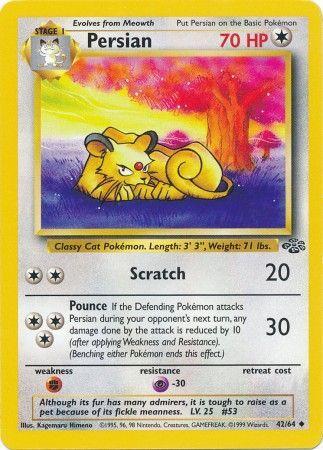 Persian 42/64 Unlimited [Vintage: Jungle] Pokemon Single Pokémon