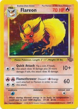 Flareon (3/64) Unlimited Holofoil [Vintage: Jungle] Pokemon Single Pokémon