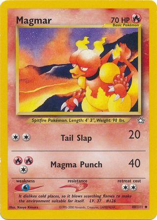 Magmar 40/111 Unlimited [Vintage: Neo Genesis] Pokemon Single Pokémon