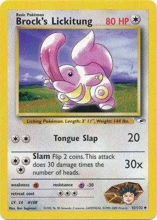 Brock's Lickitung (41/132) Unlimited [Vintage: Gym Heroes] Pokemon Single Pokémon