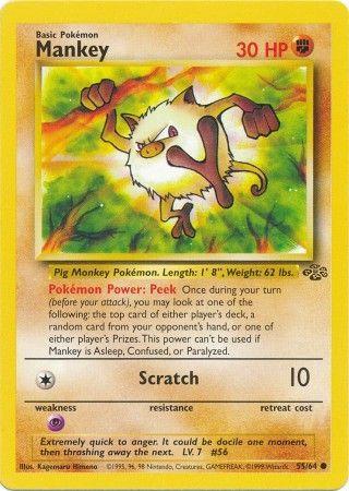 Mankey 55/64 Unlimited [Vintage: Jungle] Pokemon Single Pokémon