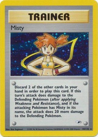 Misty (18/132) Unlimited Holofoil [Vintage: Gym Heroes] Pokemon Single Pokémon