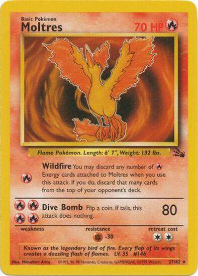 Moltres (27/62) Unlimited [Vintage: Fossil] Pokemon Single Pokémon