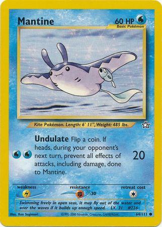 Mantine 64/111 Unlimited [Vintage: Neo Genesis] Pokemon Single Pokémon