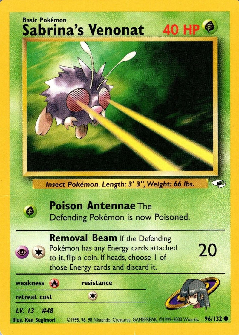 Sabrina's Venonat 96/132 Unlimited [Vintage: Gym Heroes] Pokemon Single Pokémon