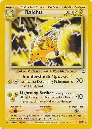 Raichu 21/64 Unlimited [Vintage: Neo Revelation] Pokemon Single Pokémon