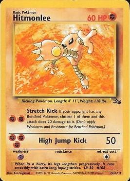 Hitmonlee (22/62) Unlimited [Vintage: Fossil] Pokemon Single Pokémon