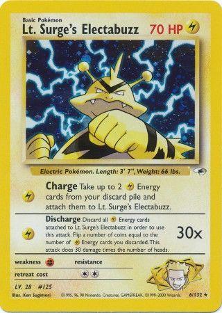Lt. Surge's Electabuzz (6/132) Unlimited Holofoil [Vintage: Gym Heroes] Pokemon Single Pokémon