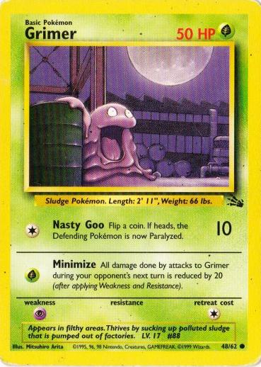 Grimer (48/62) Unlimited [Vintage: Fossil] Pokemon Single Pokémon