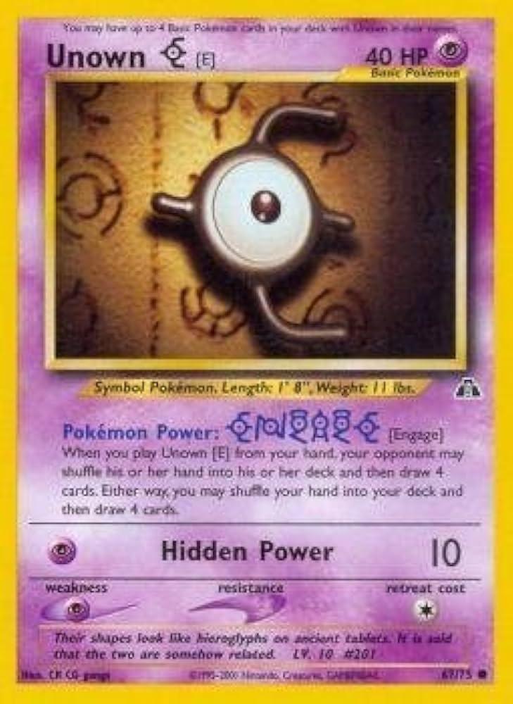 Unown [E] 67/75 Unlimited [Vintage: Neo Discovery] Pokemon Single Pokémon
