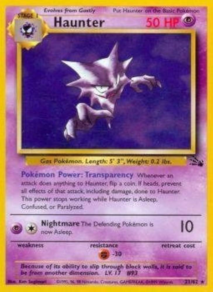 Haunter (21/62) Unlimited [Vintage: Fossil] Pokemon Single Pokémon