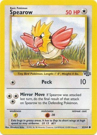 Spearow 62/64 Unlimited [Vintage: Jungle] Pokemon Single Pokémon