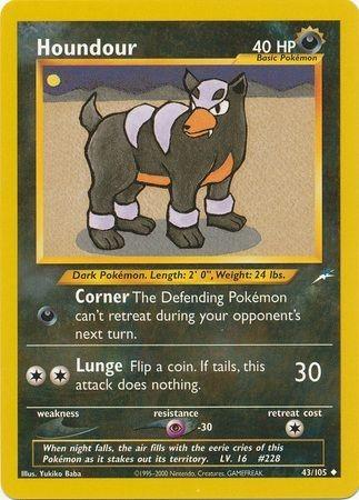 Houndour 43/105 Unlimited [Vintage: Neo Destiny] Pokemon Single Pokémon