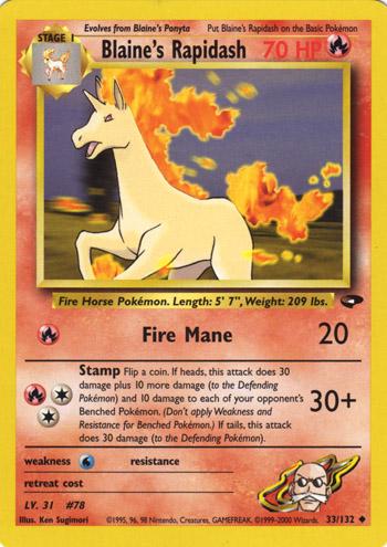 Blaine's Rapidash (33/132) Unlimited [Vintage: Gym Challenge] Pokemon Single Pokémon