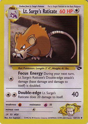 Lt. Surge's Raticate (53/132) Unlimited [Vintage: Gym Challenge] Pokemon Single Pokémon