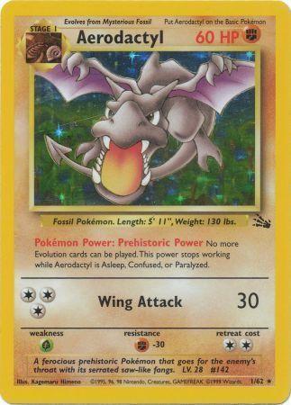 Aerodactyl (1/62) Unlimited Holofoil [Vintage: Fossil] Pokemon Single Pokémon