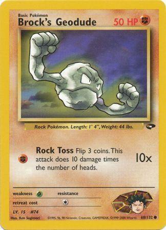 Brock's Geodude (68/132) Unlimited [Vintage: Gym Challenge] Pokemon Single Pokémon