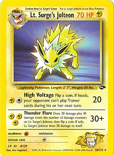Lt. Surge's Jolteon 28/132 Unlimited [Vintage: Gym Challenge] Pokemon Single Pokémon