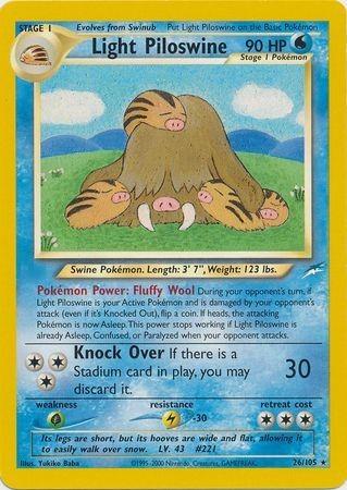 Light Piloswine 026/105 Unlimited [Vintage: Neo Destiny] Pokemon Single Pokémon