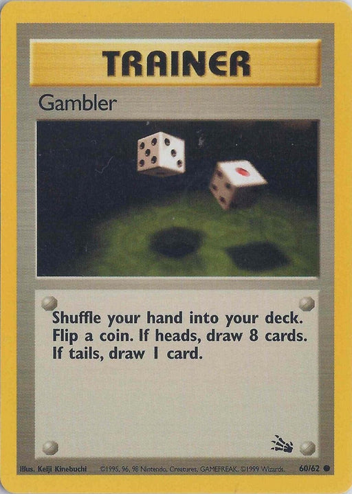 Gambler (60/62) Unlimited [Vintage: Fossil] Pokemon Single Pokémon