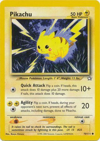 Pikachu 70/111 Unlimited [Vintage: Neo Genesis] Pokemon Single Pokémon