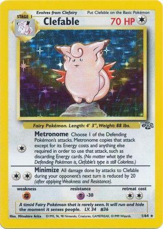 Clefable (1/64) Unlimited Holofoil [Vintage: Jungle] Pokemon Single Pokémon