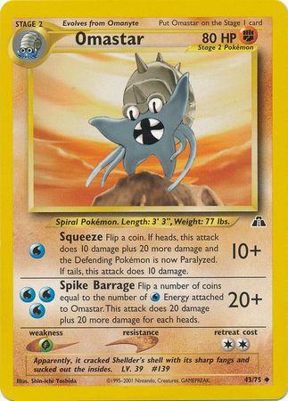Omastar (43/75) Unlimited [Vintage: Neo Discovery] Pokemon Single Pokémon
