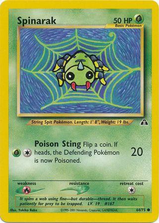 Spinarak 64/75 Unlimited [Vintage: Neo Discovery] Pokemon Single Pokémon