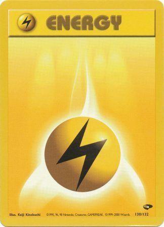 Lightning Energy 130/132 Unlimited [Vintage: Gym Challenge] Pokemon Single Pokémon