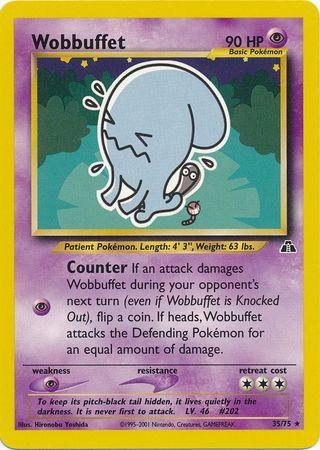 Wobbuffet 35/75 Unlimited [Vintage: Neo Discovery] Pokemon Single Pokémon