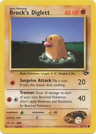 Brock's Diglett (67/132) Unlimited [Vintage: Gym Challenge] Pokemon Single Pokémon