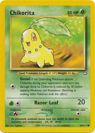 Chikorita (54/111) Unlimited [Vintage: Neo Genesis] Pokemon Single Pokémon