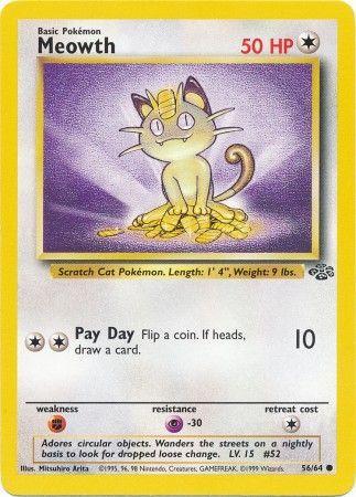 Meowth (56/64) Unlimited [Vintage: Jungle] Pokemon Single Pokémon