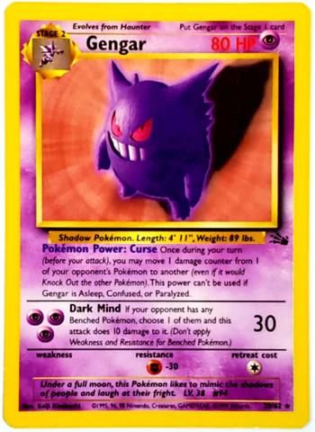 Gengar (20/62) Unlimited [Vintage: Fossil] Pokemon Single Pokémon