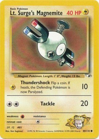 Lt. Surge's Magnemite 80/132 Unlimited [Vintage: Gym Heroes] Pokemon Single Pokémon