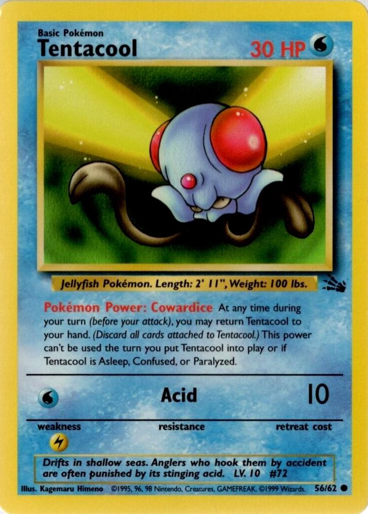 Tentacool (56/62) Unlimited [Vintage: Fossil] Pokemon Single Pokémon