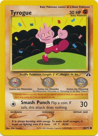 Tyrogue 66/75 Unlimited [Vintage: Neo Discovery] Pokemon Single Pokémon