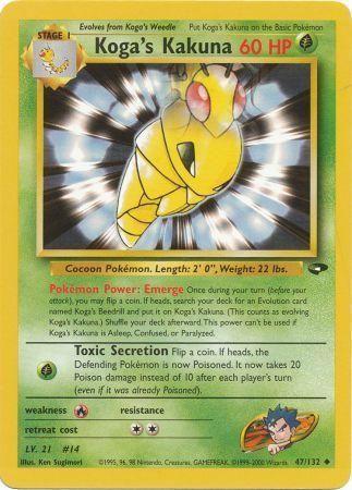 Koga's Kakuna 47/132 Unlimited [Vintage: Gym Challenge] Pokemon Single Pokémon