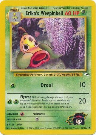Erika's Weepinbell 48/132 Unlimited [Vintage: Gym Heroes] Pokemon Single Pokémon