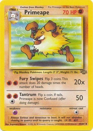 Primeape 43/64 Unlimited [Vintage: Jungle] Pokemon Single Pokémon