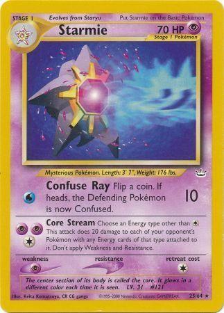 Starmie 25/64 Unlimited [Vintage: Neo Revelation] Pokemon Single Pokémon