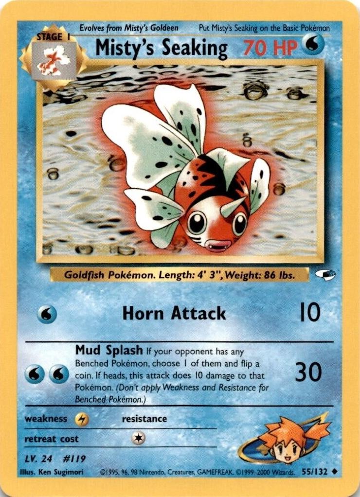 Misty's Seaking (55/132) Unlimited [Vintage: Gym Heroes] Pokemon Single Pokémon