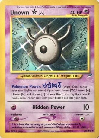 Unown [W] 029/105 Unlimited [Vintage: Neo Destiny] Pokemon Single Pokémon
