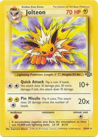 Jolteon 20/64 Unlimited [Vintage: Jungle] Pokemon Single Pokémon