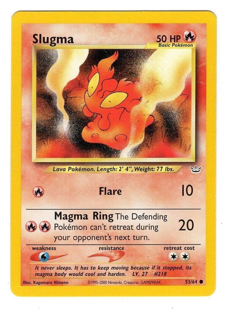 Slugma 53/64 Unlimited [Vintage: Neo Revelation] Pokemon Single Pokémon